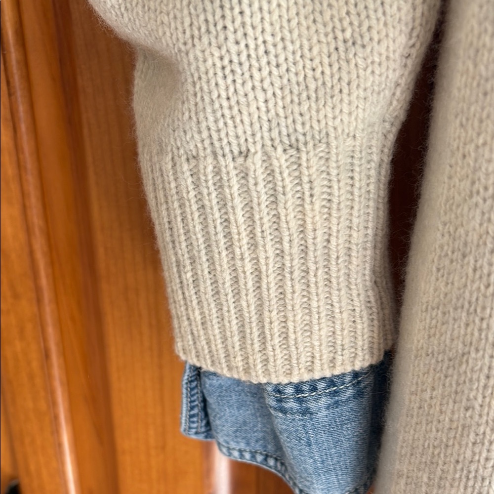 Madewell Cream Crew Neck Long Sleeve Sweater Dress - Picture 7 of 9